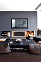 Contemporary black living room