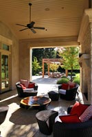Modern patio with rattan furniture