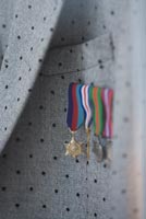 Colourful medal on jacket
