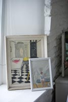 Paintings on window sill