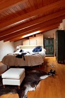 Modern bedroom in attic