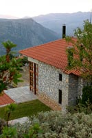 Traditional stone house in the mountains, Greece