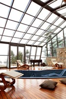 Modern conservatory with hot tub