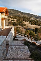 Views from traditional stone house, Greece