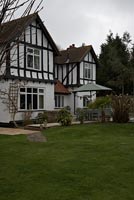 Mock Tudor house and back garden