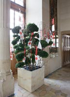 Bonsai with Christmas decorations