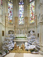 Christmas nativity scene in church