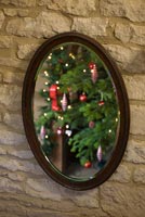 Christmas tree reflected in mirror