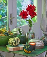 Display of Squashes and Dahlias