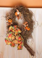 Christmas wreath of cinnamon and orange peel