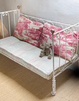 Vintage French day bed and toile cushions