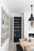 Modern kitchen diner with cupboards in alcoves