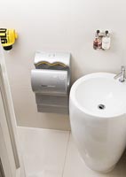 Modern bathroom sink and hand dryer