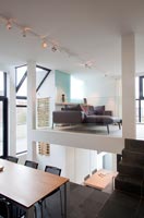 Contemporary split level living space