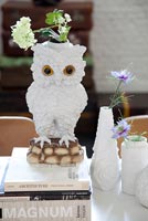 Owl vase with flowers