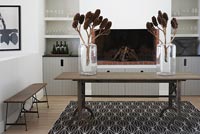 Wood and metal dining table