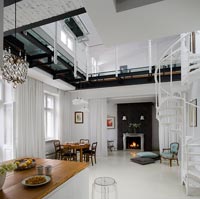 Contemporary open plan apartment with mezzanine level