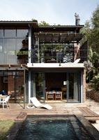 Contemporary house and decked patio
