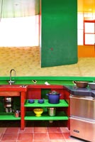Colourful unusual kitchen