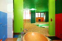 Colourful bathroom in conceptual house