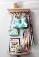 Modern accessories hanging from hooks