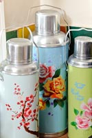Colourful patterned flasks