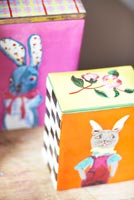 Painted storage boxes
