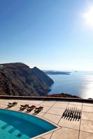 Sea view from terrace, Santorini, Greece