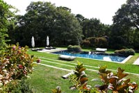 Country garden with swimming pool
