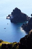 Rugged coastline, Santorini, Greece