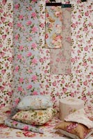 Patterned soft furnishings and wallpapers