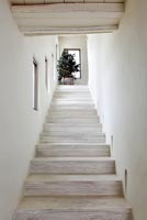 White wooden staircase 