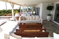 White sofas on terrace
