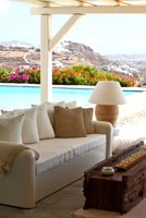 White sofa on terrace
