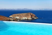 Infinity pool and view of coast, Greece
