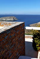 View of sea from stone villa