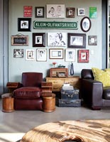 Vintage furniture and photo display