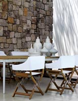 Modern outdoor dining area