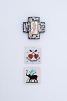 Votive cross from Mexico, Portuguese ceramic tiles