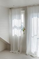 White linen curtains