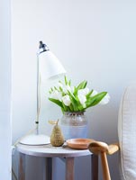 White Tulips in earthenware vase