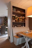 Country style apartment decorated for Christmas
