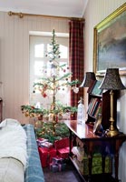 Christmas tree in country living room