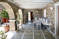 Traditional stone patio