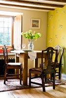 Wooden dining table and chairs