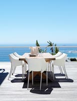 Dining area overlooking sea