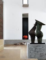 Modern sculpture on plinth