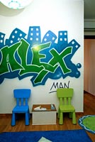 Graffiti wall in children's room
