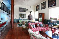 Eclectic open plan living room
