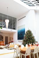 Christmas tree in open plan apartment